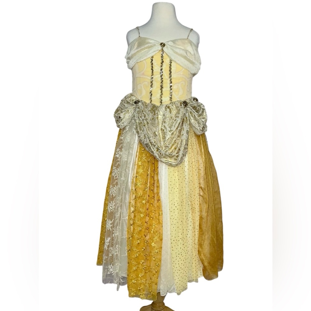 Girls Rosa Flamenco Disney Beauty and the Beast Princess Belle Dress Sz 7/8